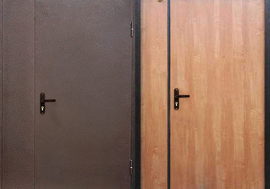 Тамбурная дверь порошок и ламинат  арт.тбд-18