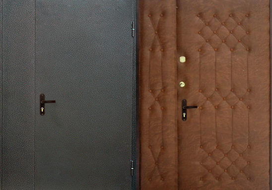 Тамбурная дверь порошок и винилискожа(дутая)  арт. тбд-10