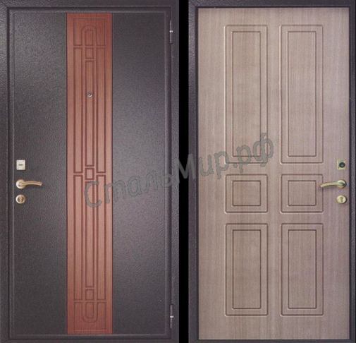 Дверь порошковое напыление и МДФ(трёхконтурная)  арт. тку-2