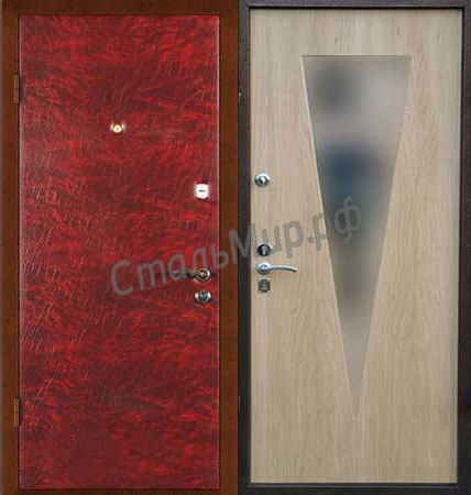 Дверь Винилискожа и МДФ с зеркалом арт. сэ-13
