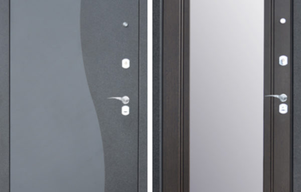 Дверь порошковое напыление и МДФ с зеркалом арт. м-51